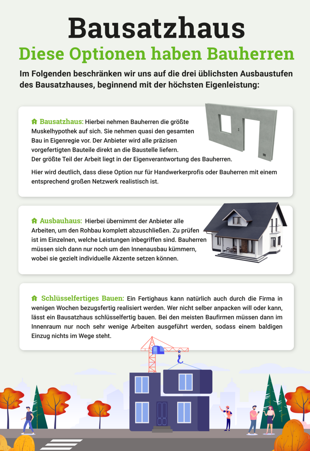 Infografik-Bausatzhaus