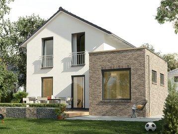 Einfamilienhaus-Aura-125-Kubus-Klinker-Gartenansicht